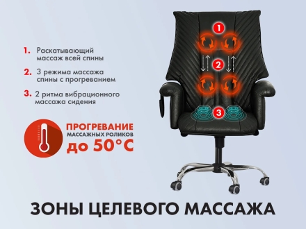 Офисное массажное кресло EGO President EG1005 Антрацит (Арпатек) оптом, фото 4