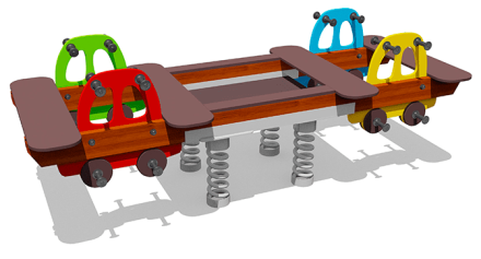 Качалка-балансир Машинки ВСТ 1242 8-ми местный для детской площадки оптом, фото 1