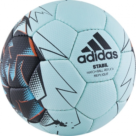 Мяч ганд. &quot;ADIDAS Stabil Replique&quot; арт.CD8588, р.3, ПУ,лат. кам., руч.сш, бирюзово-сине-оранжевый оптом, фото 1