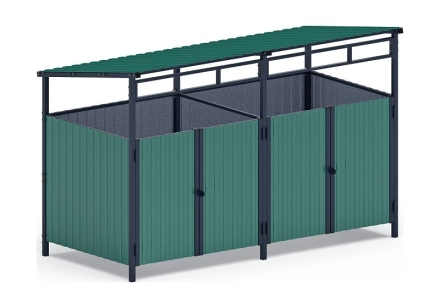 Навес контейнерной площадки для мусора (зеленый) (2 секции) МФ 55.02.02-01 оптом, фото 4