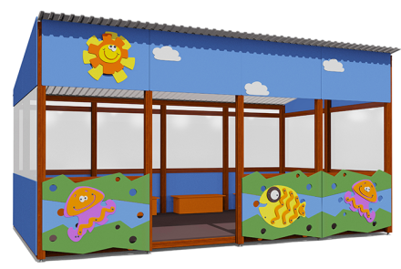 Теневой навес серия Морская ВСТ 1509 18 м2 для улицы оптом, фото 1