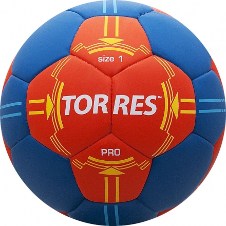 Мяч ганд. &quot;TORRES PRO&quot; арт.H30061, р.1, ПУ, 4 подкл. слоя, оранжево-синий оптом, фото 1
