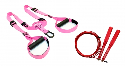 Петли для функционального тренинга PINK UNICORN со скакалкой в подарок оптом, фото 1