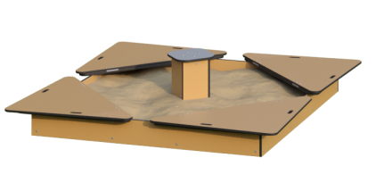 Песочница Romana 057.37.10 Кубик с крышкой для детской площадки оптом, фото 1