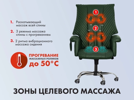 Офисное массажное кресло EGO PRESIDENT EG1005 на заказ (Кожа Премиум) оптом, фото 3