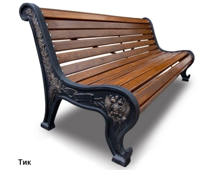 Скамейка чугунная Патриот, Сосна 2,0 м оптом, фото 2