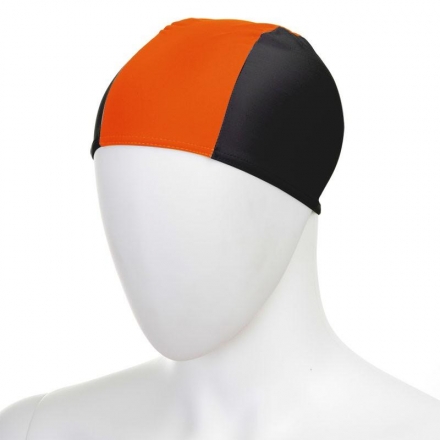 Шапочка для плавания &quot;FASHY Fabric Cap&quot;, полиамид/эластан, 3 панели, черно-оранжевый оптом, фото 1