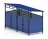Навес контейнерной площадки для мусора (синий) (2 секции) МФ 55.02.02-03  оптом