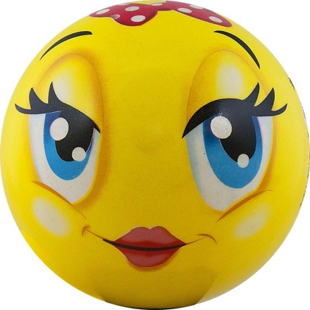 Мяч детский &quot;Funny Faces&quot;, диаметр 12 см, желтый оптом, фото 1