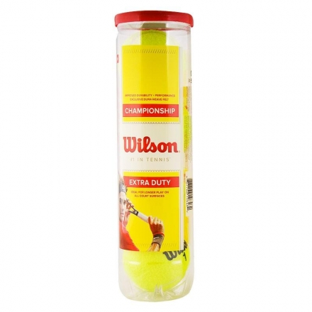Мяч теннисный WILSON Championship, арт. WRT110000, одобр.ITF и USTA,фетр,нат.резина, уп.4 шт, желтый оптом, фото 1