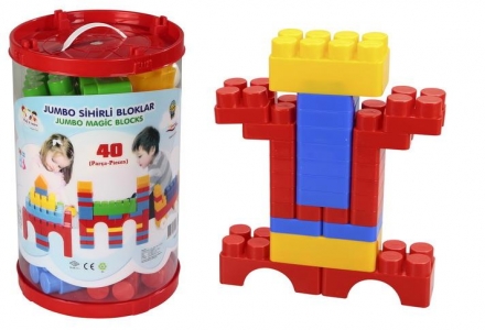 Конструктор из 40 деталей Pilsan Jumbo Magic Blocks (03-216-T) оптом, фото 2