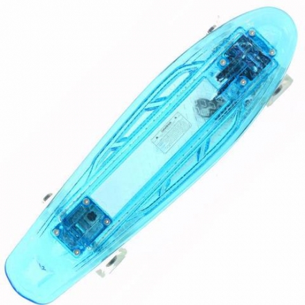 Скейтборд со светодиодной подсветкой Shark TLS-403 Crystal Blue 22&quot; синий  оптом, фото 1