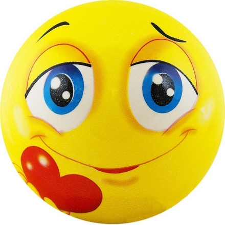 Мяч детский &quot;Funny Faces&quot;, диаметр 12 см, желтый оптом, фото 1