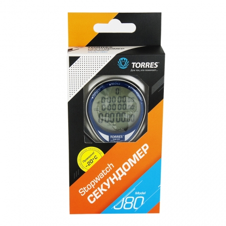 Секундомер проф. &quot;TORRES Professional Stopwatch&quot;, арт.SW-80,до-20С, 80 яч.пам.,тайм.,сер-син-чер NEW оптом, фото 2