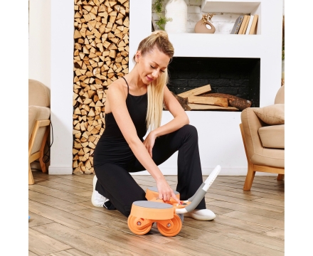 Тренажёр для пресса AB Roller SND оранжевый с ковриком 45 х 30 x 3.5 cм оптом, фото 16