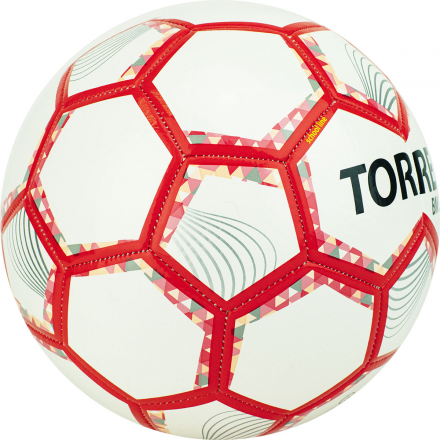 Мяч футб. &quot;TORRES BM 300&quot; арт.F320745, р.5, 28 пан.,гл.TPU,2подкл. слой, маш. сш., бело-серебр-крас. оптом, фото 2
