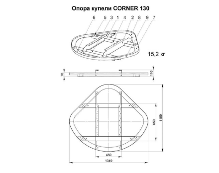 Купель CORNER 130 SMALL (термососна) оптом, фото 7