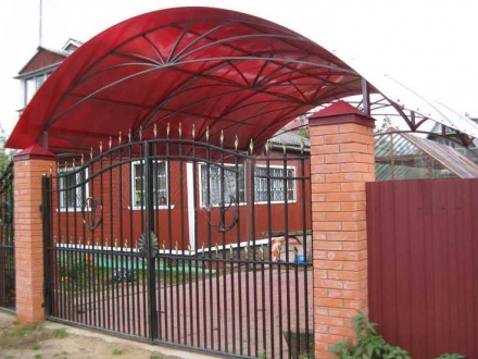 Автомобильный навес арочный красного цвета оптом, фото 1