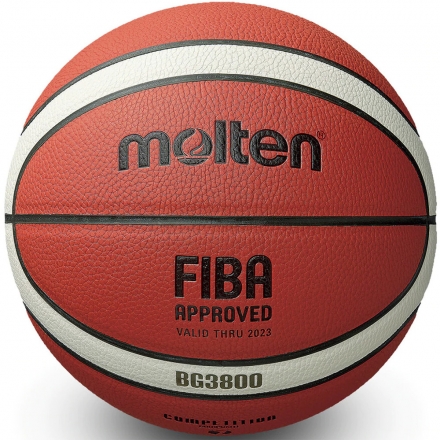 Мяч баск. &quot;MOLTEN B6G3800&quot; р.6, FIBA Appr, синт.комп.кожа (ПУ),12 пан,бут.кам,нейл.корд,кор-беж-чер оптом, фото 1