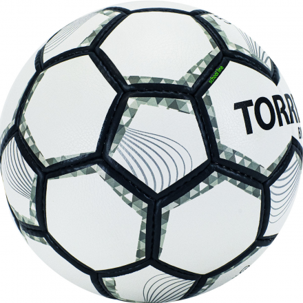 Мяч футб. &quot;TORRES BM 500&quot; арт.F320635, р.5, 32 пан. PU, 4 подкл. слоя, руч. сшивка, бело-серо-серебр оптом, фото 2