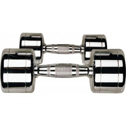 Гантельный ряд ZSO 1 кг - 10 кг (10 пар), шаг 1 кг, CHROME оптом, фото 1