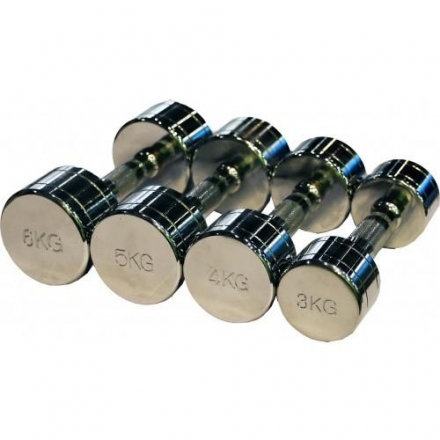 Гантельный ряд ZSO 1 кг - 10 кг (10 пар), шаг 1 кг, CHROME оптом, фото 2