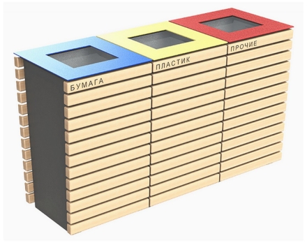 Урна для раздельного сбора мусора 13, 2 секции оптом, фото 1
