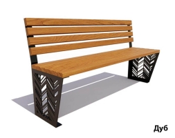 Парковая скамейка Гарнизон, Лиственница (без подлокотников) 1,8 м, фото 1