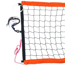 Сетка для пл.вол., арт.FS-PV-№11, 8,5х1м,нить3мм,яч.10см,верх,ниж ленты 7,5см.ОРАНЖ.цв,кев.трос, чер