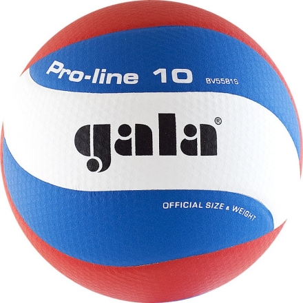 Мяч вол. &quot;GALA Pro-Line 10&quot; арт. BV5581S, р. 5,синт.кожа ПУ Microfiber,клееный,бут.кам,бело-гол-крас оптом, фото 1