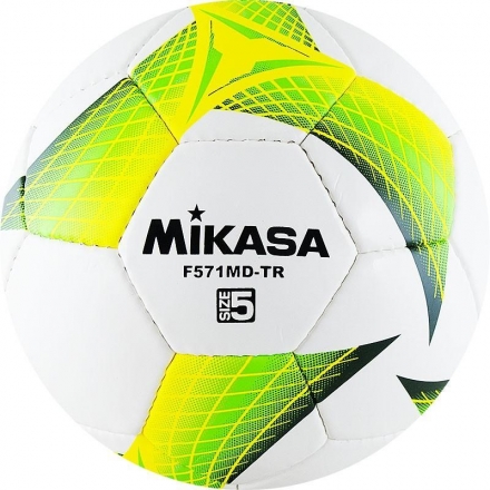 Мяч футбольный тренировочный &quot;MIKASA F571MD-TR-G&quot;, р.5, бело-желто-зеленый оптом, фото 1