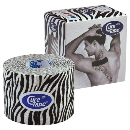 Тейп кинезиологический CureTape Art Zebra, 5 см x 5 м, арт. 163180, бело-черный оптом, фото 1