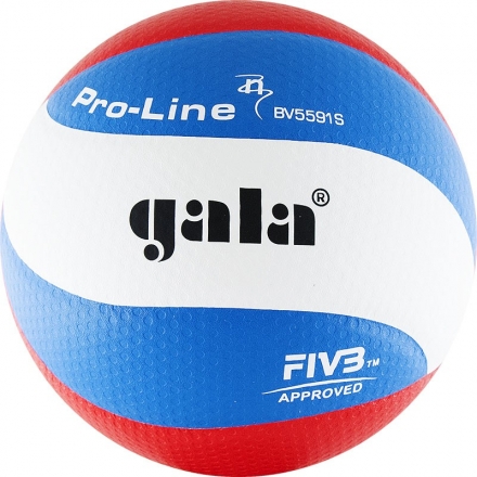 Мяч вол. &quot;GALA Pro-Line 10 FIVB&quot; арт.BV5591S, р. 5,FIVB Appr,синт.к. ПУ Microfiber,клеен,бел-гол-кра оптом, фото 1