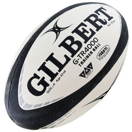 Мяч для регби &quot;GILBERT G-TR4000&quot; арт.42097704, р.4, резина, ручная сшивка, бело-черно-серый оптом, фото 1