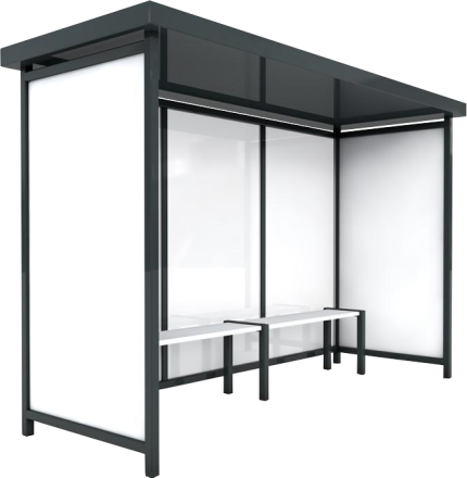 Остановочный павильон №4, 4000х1500х2500 мм, Материал: металл оптом, фото 1