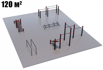 Проект Дворовая площадка для Воркаут и ГТО 2-5 (12 x 10 м) оптом, фото 1