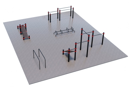 Проект Дворовая площадка для Воркаут и ГТО 2-5 (12 x 10 м) оптом, фото 2