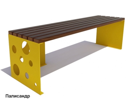 Скамейка уличная Сыр, Лиственница 1,2 м оптом, фото 4