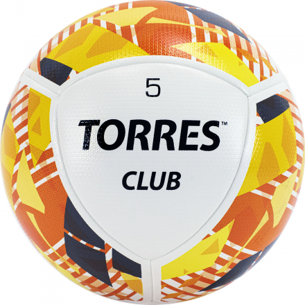 Мяч футб. &quot;TORRES Club&quot; арт.F320035, р.5, 10 панели. PU, гибрид. сшив, беж-оранж-сер оптом, фото 1