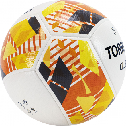 Мяч футб. &quot;TORRES Club&quot; арт.F320035, р.5, 10 панели. PU, гибрид. сшив, беж-оранж-сер оптом, фото 3
