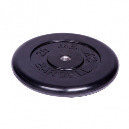 Диск обрезиненный Barbell d 26 мм чёрный 20 кг оптом, фото 1