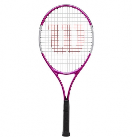 Ракетка б/т Wilson Ultra Pink25 GR00, арт.WR027810U, для дет.9-10 лет, алюминий, со струнами,роз-бел оптом, фото 1