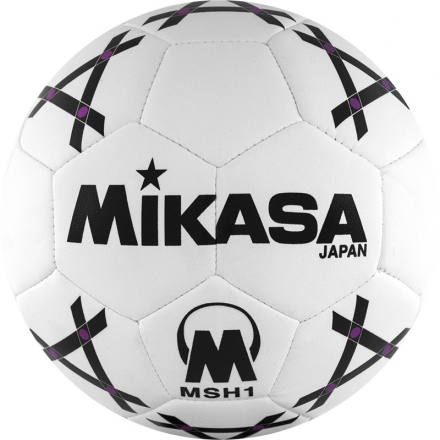 Мяч гандб. &quot;MIKASA MSH 1&quot;, синт.кожа, р. 1, машинная сшивка, бело-черно-фиолет. оптом, фото 1