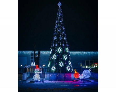 Световая композиция Ёлочные игрушки (диаметр шаров - 0,8 м, 1,1 м, 1,5 м) оптом, фото 2