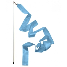 Лента гимнастическая 4м с палочкой цвет голубой