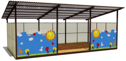 Теневой навес одинарный 4х8 м 19207 для уличной площадки оптом, фото 1