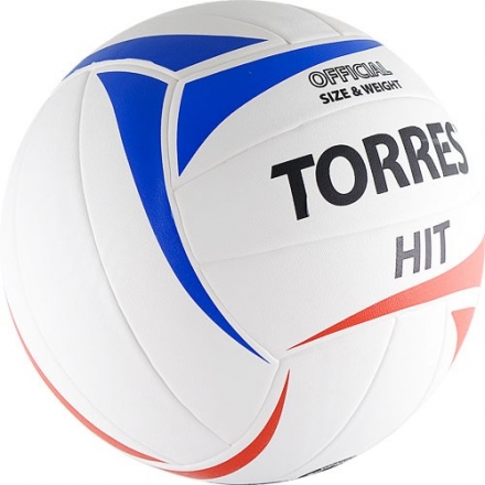 Мяч вол. &quot;TORRES Hit&quot; арт.V30055, р.5, синт.кожа (ПУ), клееный, бут.кам, бело-красно-синий оптом, фото 2