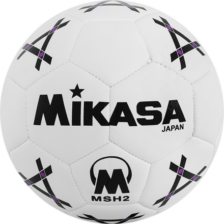 Мяч гандб. &quot;MIKASA MSH 2&quot;, синт.кожа, р. 2, машинная сшивка, бело-черно-фиолет. оптом, фото 1