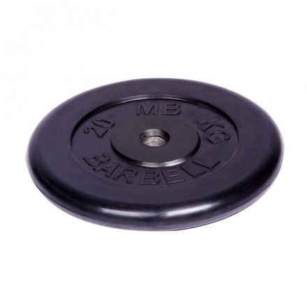 Диск обрезиненный Barbell d 31 мм чёрный 20 кг оптом, фото 1