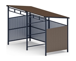 Навес контейнерной площадки для мусора (коричневый) (2 секции) МФ 55.02.03-02, фото 1 Навес контейнерной площадки для мусора (коричневый) (2 секции) МФ 55.02.03-02, фото 1